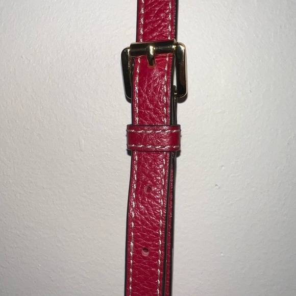 Michael Kors "Shelly" Medium Zip Top Satchel Cherry with Gold Trim - Picture 12 of 12